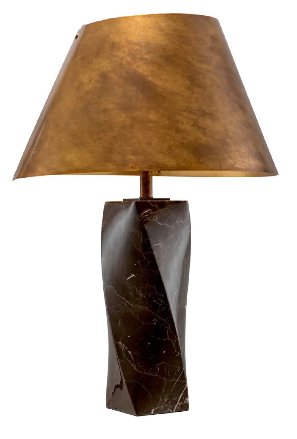 Casa Milano – Vintage Brass Marble Table Lamp (Camelia Collection)