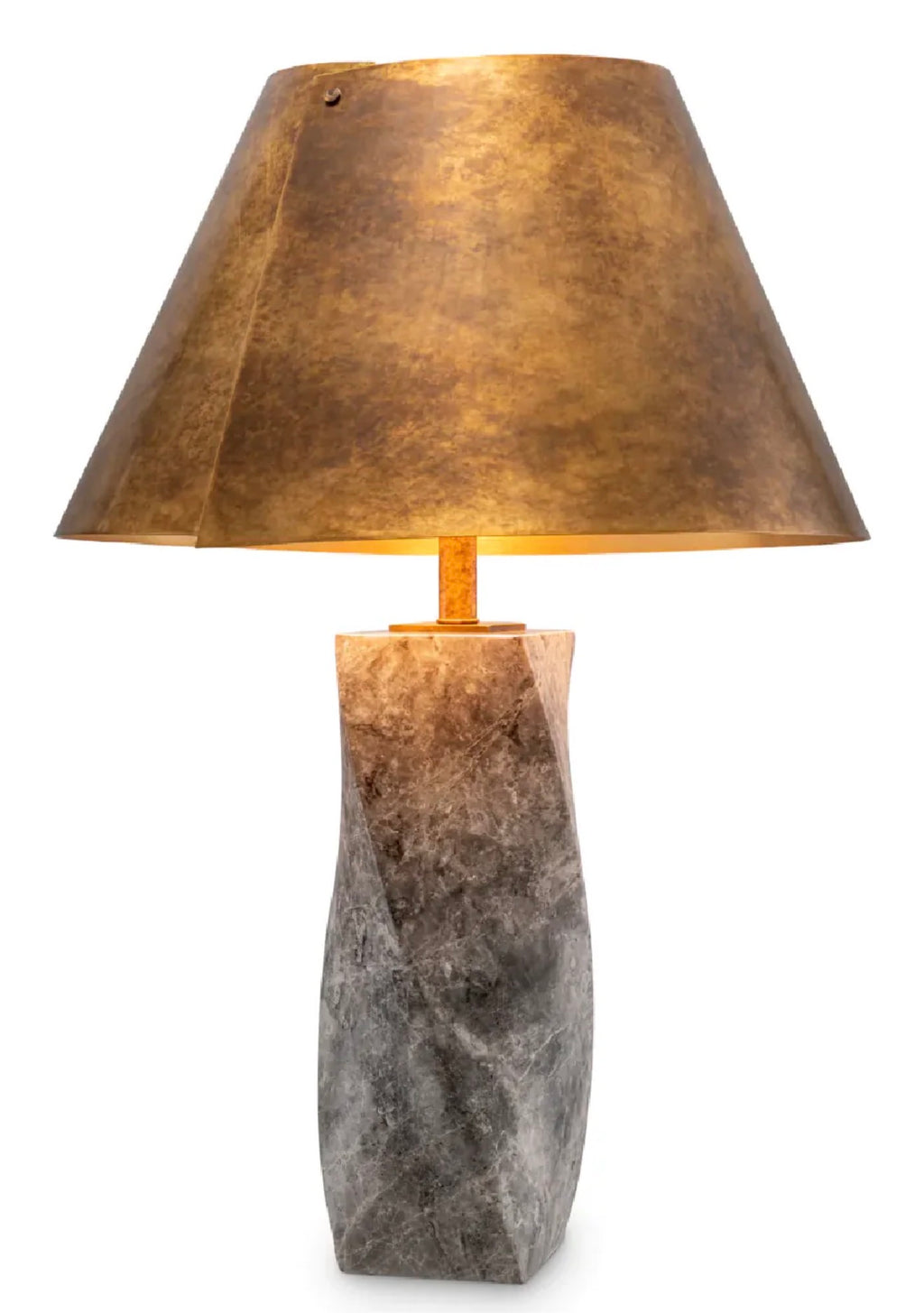 Casa Milano – Vintage Brass Marble Table Lamp (Camelia Collection)