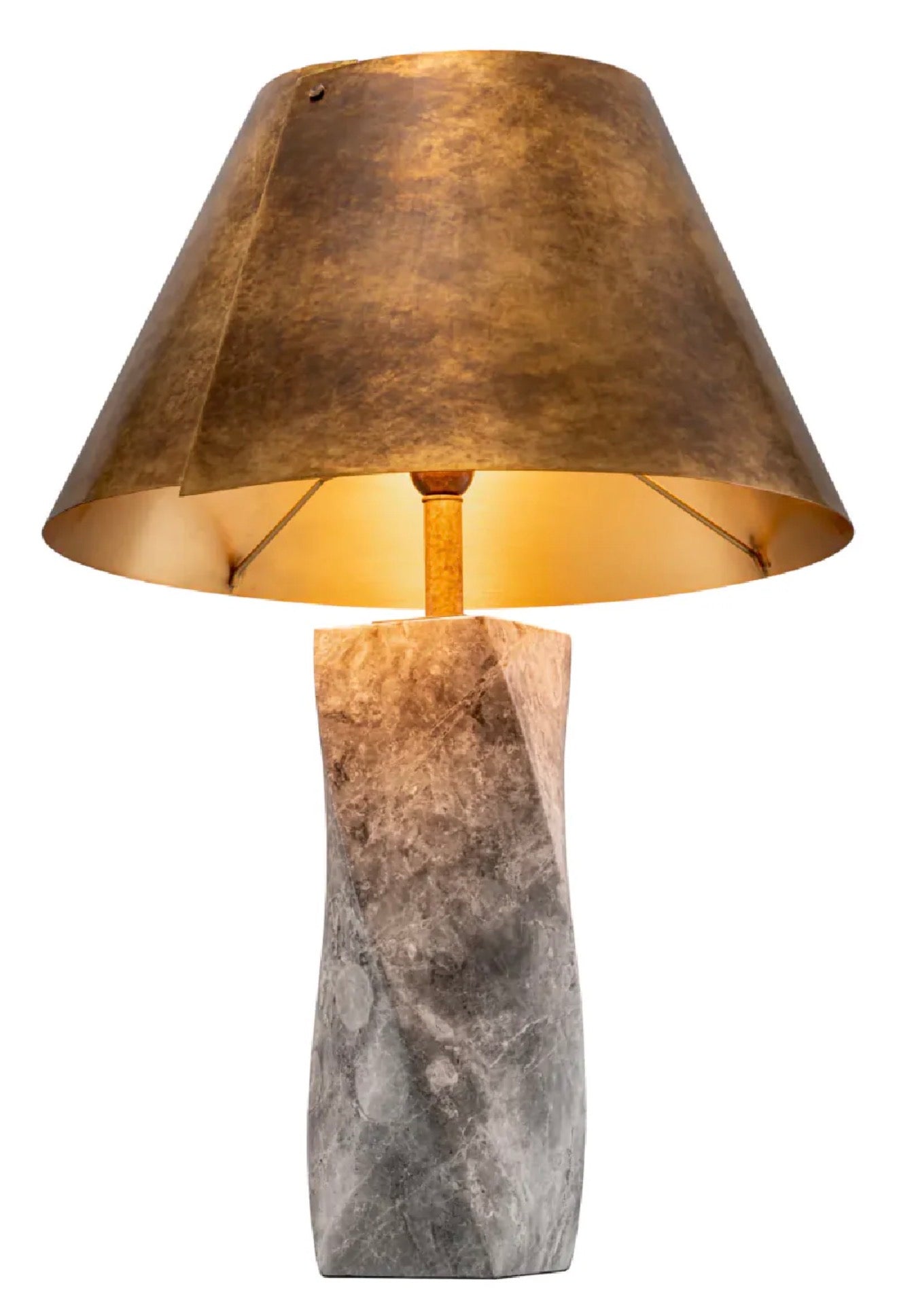 Casa Milano – Vintage Brass Marble Table Lamp (Camelia Collection)