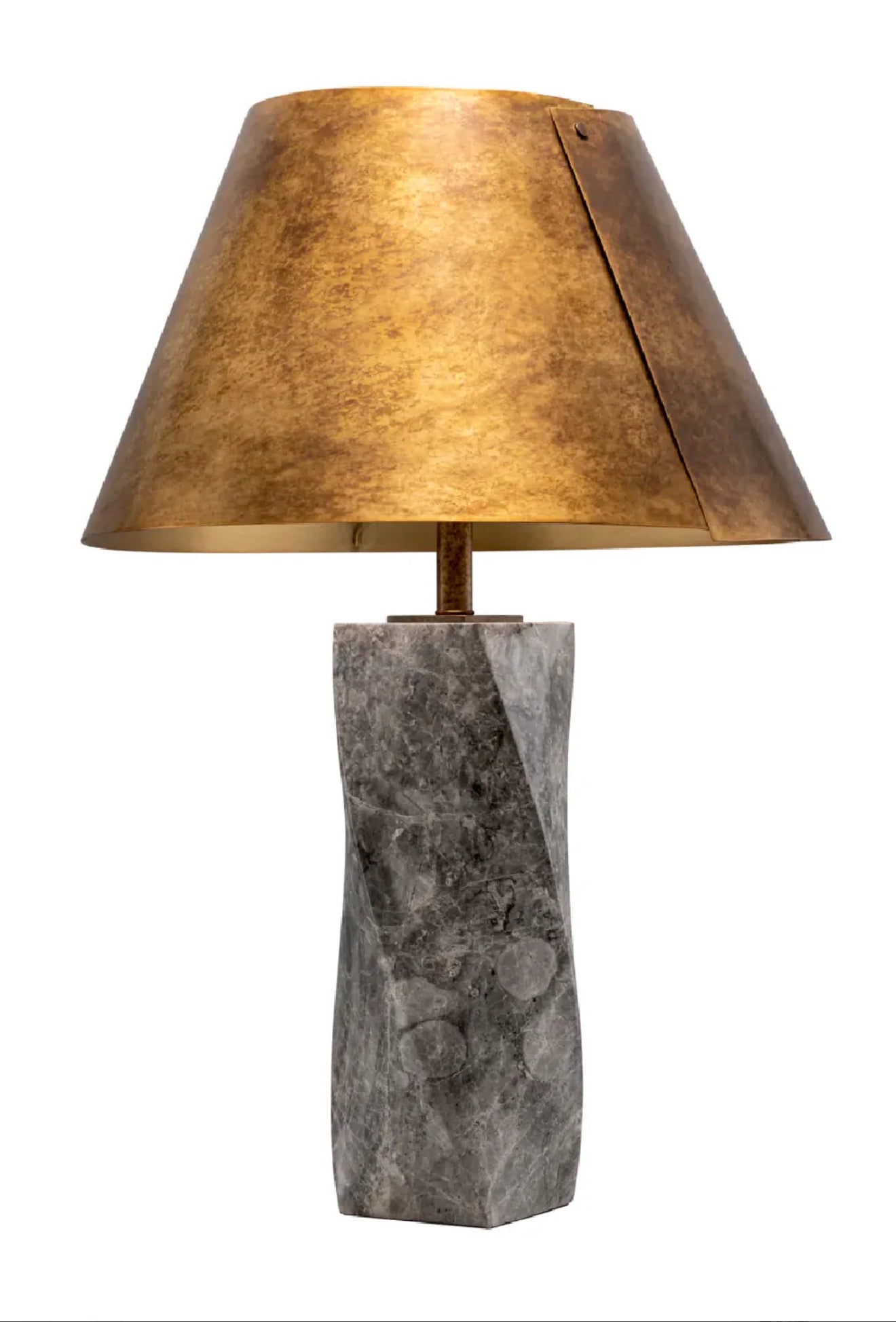 Casa Milano – Vintage Brass Marble Table Lamp (Camelia Collection)