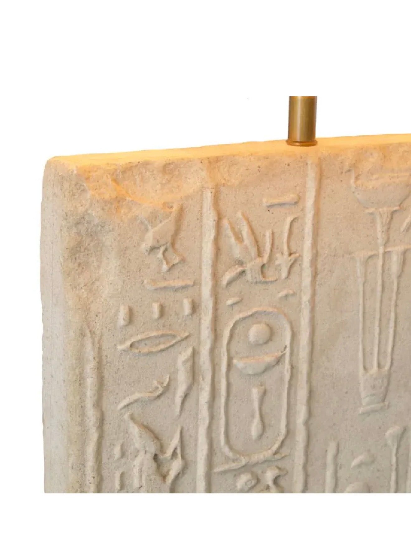 Casa Milano Hathor Relief Carved Table Lamp – Sculptural Stone