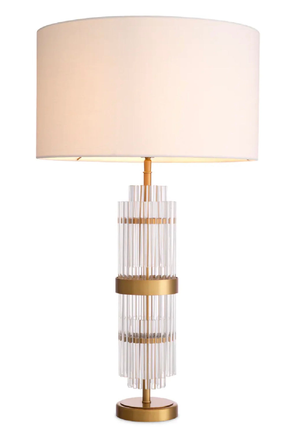 Casa Milano – Clear Glass Table Lamp “East” | Luxury Brass & Crystal Accent Lighting