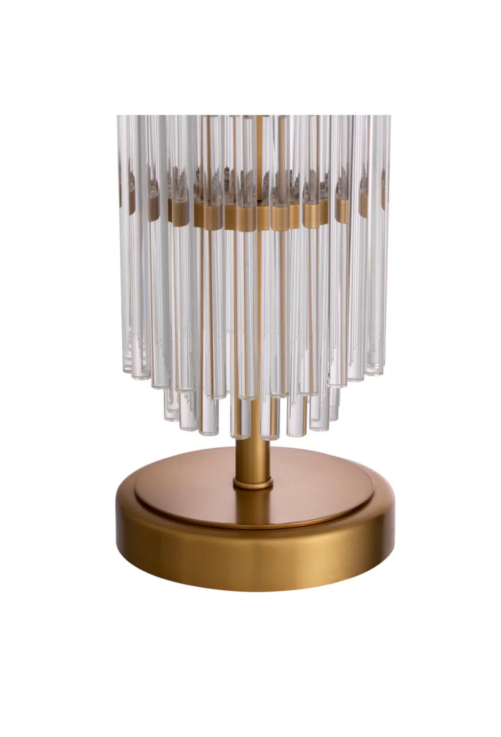 Casa Milano – Clear Glass Table Lamp “East” | Luxury Brass & Crystal Accent Lighting