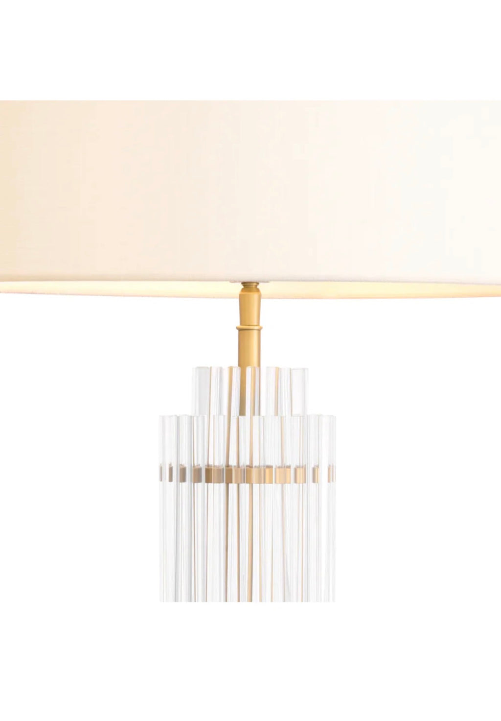Casa Milano – Clear Glass Table Lamp “East” | Luxury Brass & Crystal Accent Lighting
