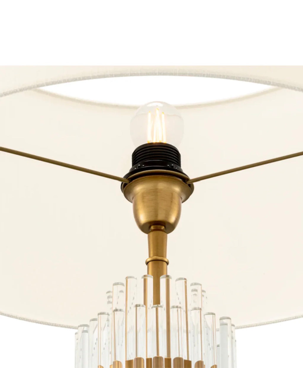 Casa Milano – Clear Glass Table Lamp “East” | Luxury Brass & Crystal Accent Lighting