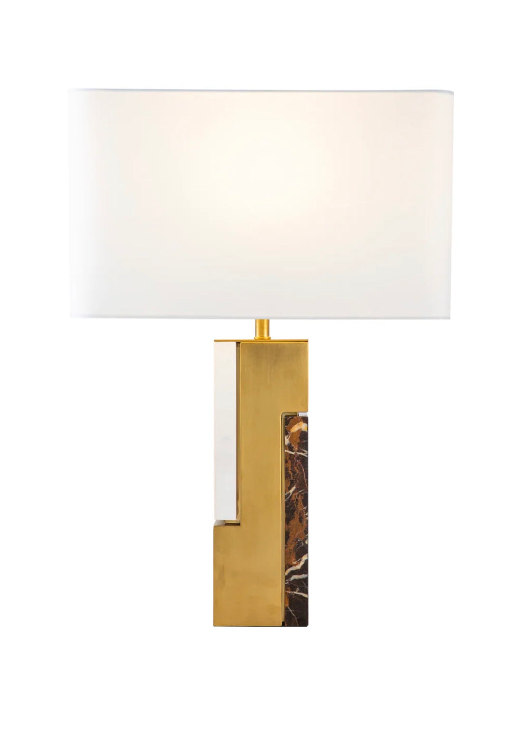 Casa Milano – Titanium Modern Table Lamp | Luxury Brass & Marble Accent