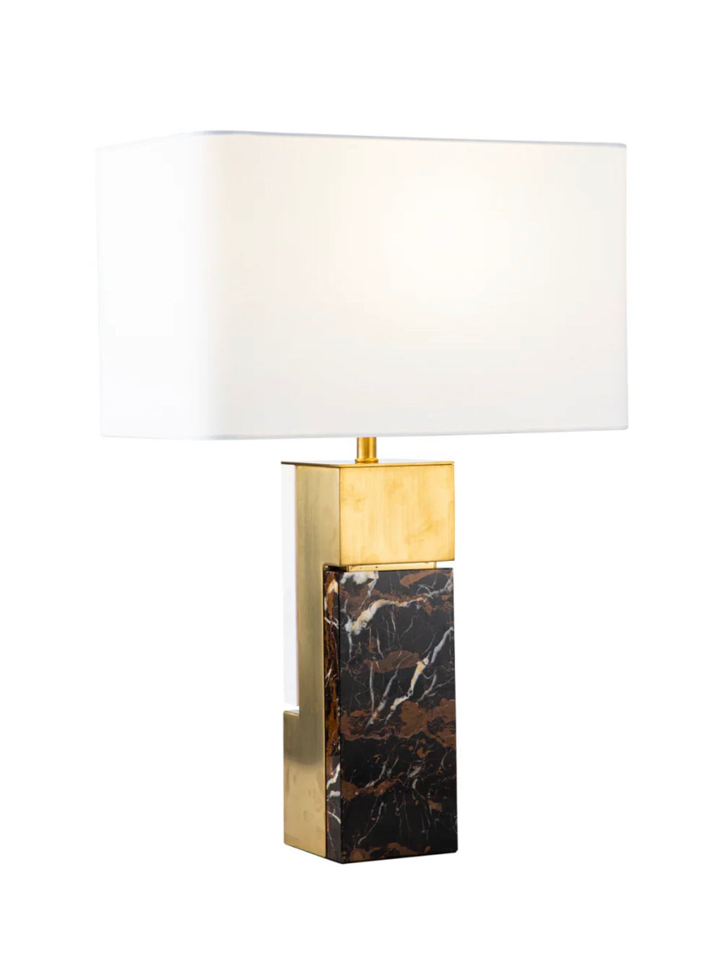 Casa Milano – Titanium Modern Table Lamp | Luxury Brass & Marble Accent