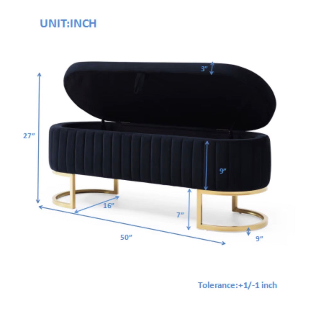 Casa Milano Velvet Storage Bench