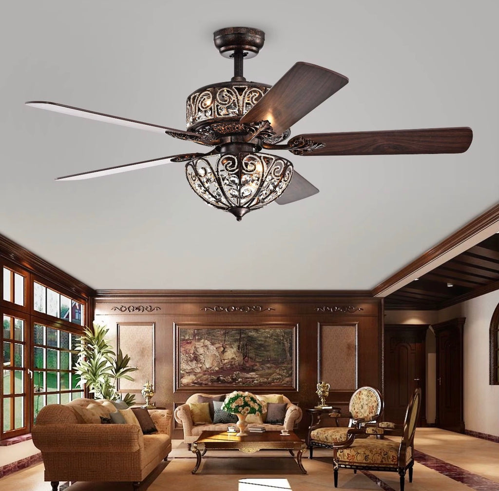 Casa Milano Dual Crystal Ceiling Fan