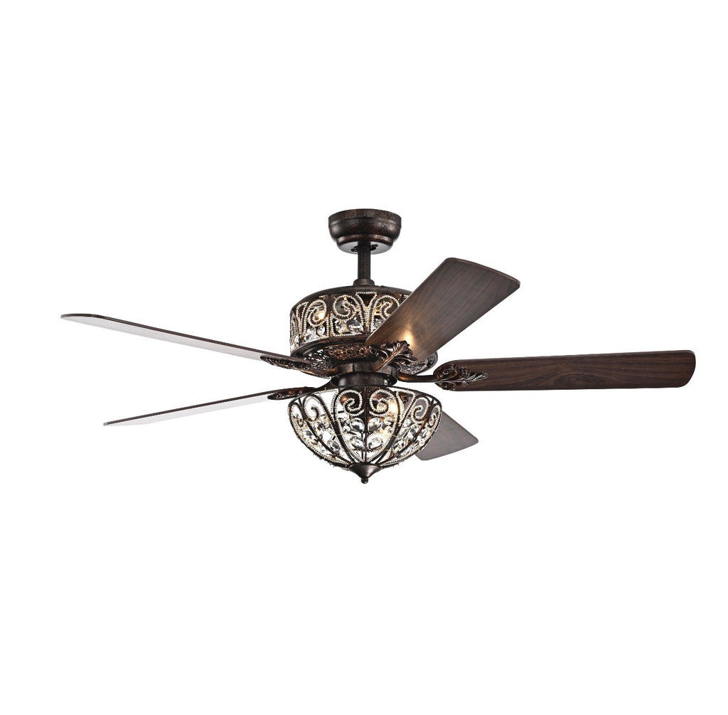 Casa Milano Dual Crystal Ceiling Fan