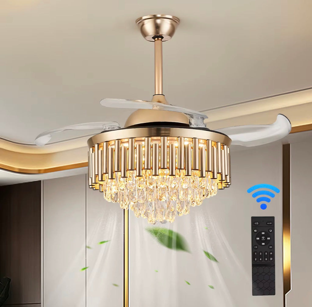 Casa Milano Crystal Chandelier Ceiling Fan