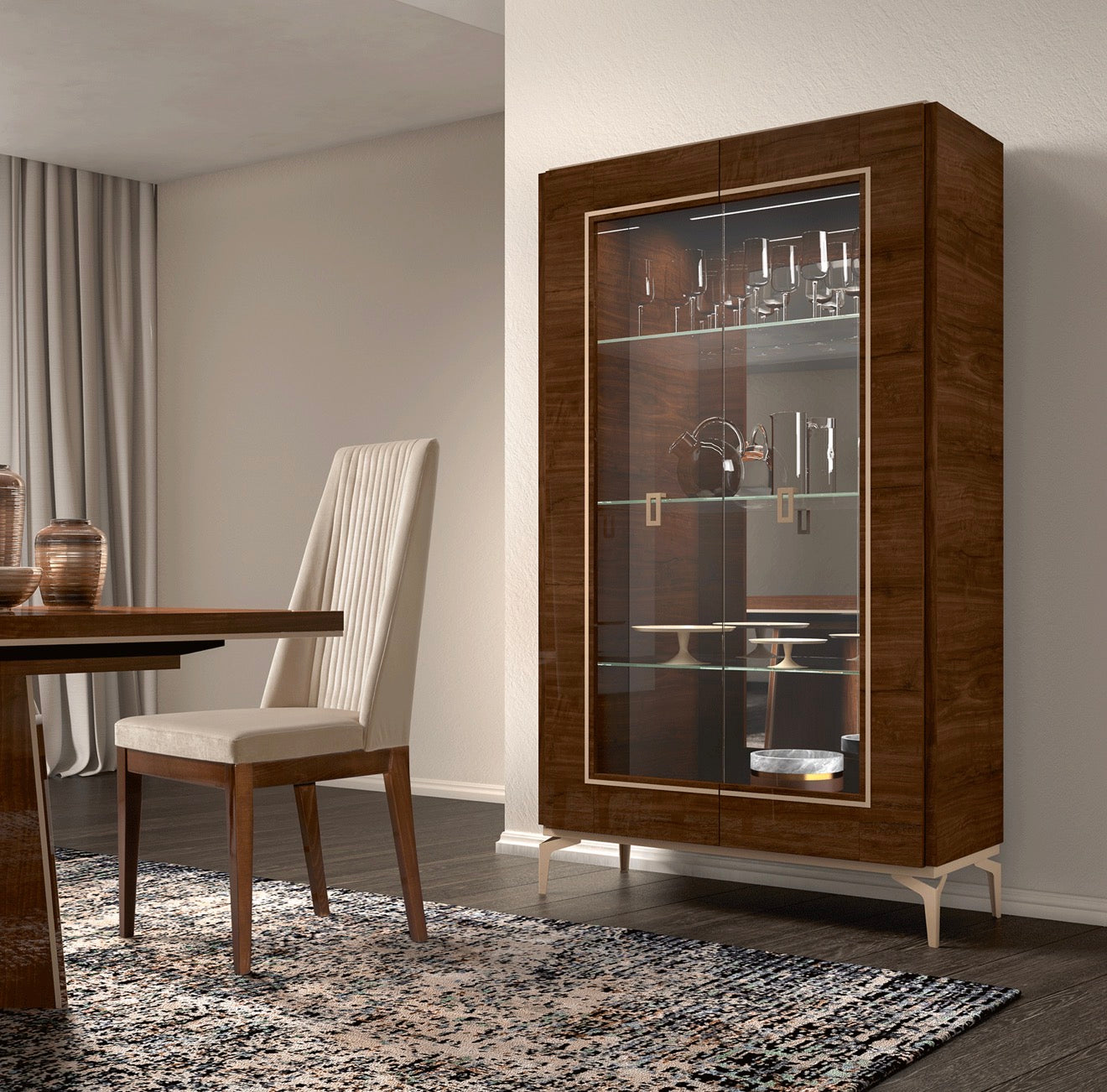 Casa Milano Eva Dining Chair – Beige Upholstered