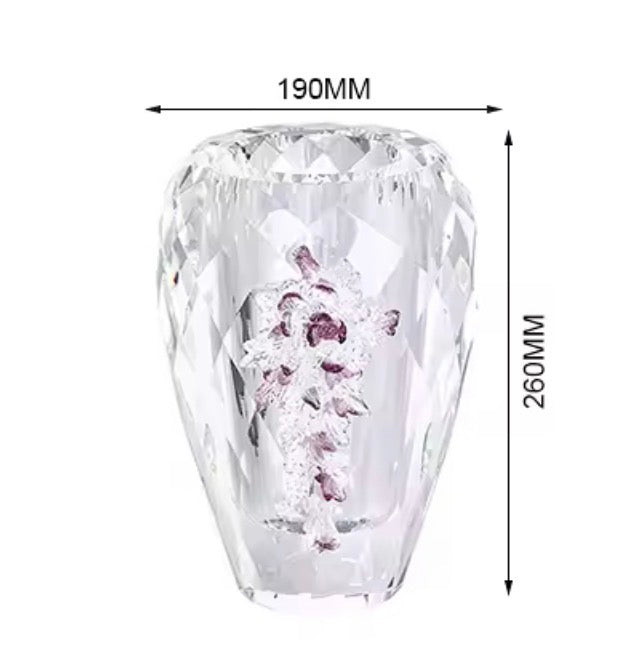 Crystal Floral Art Vase