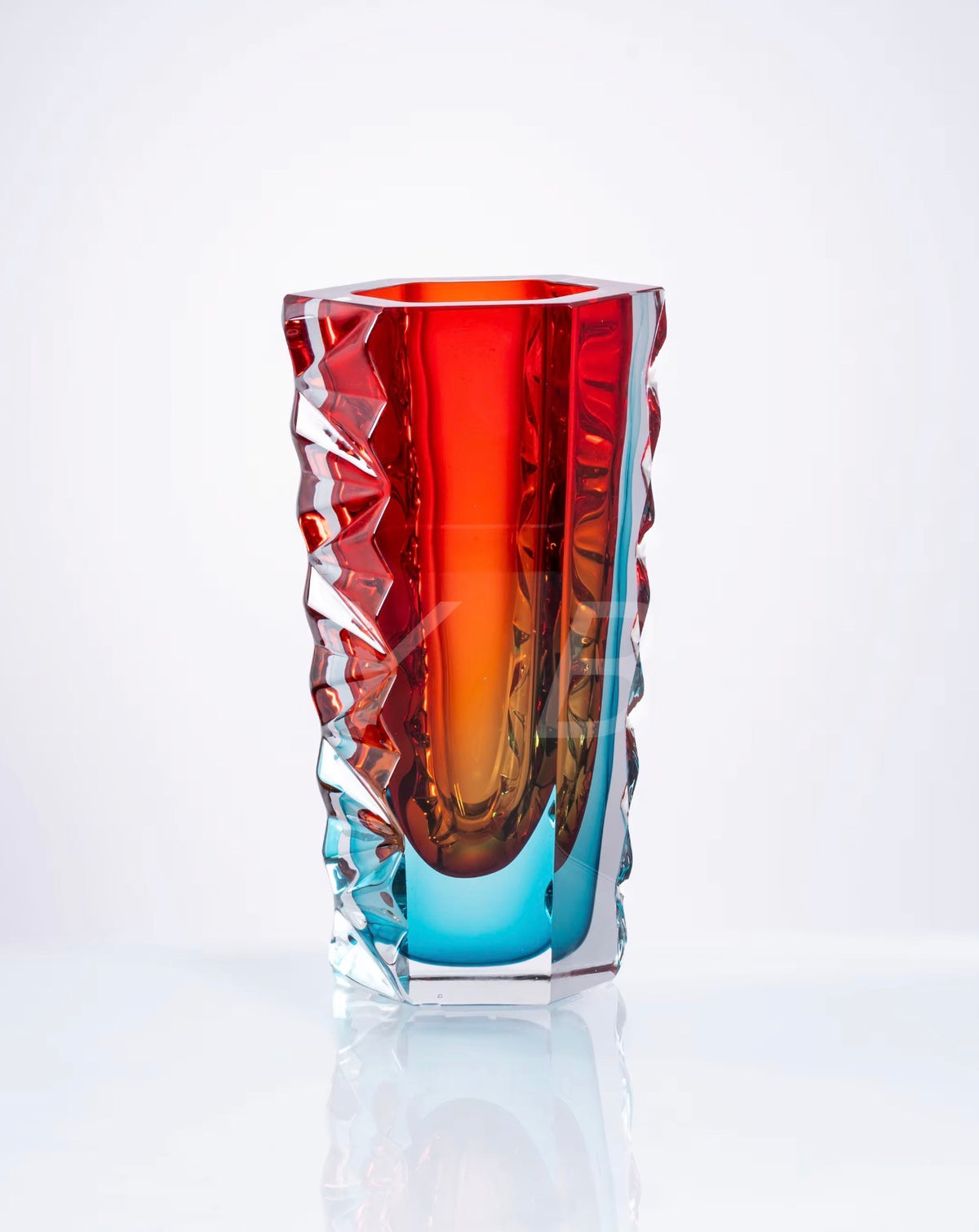 Caspian Sculptural Crystal Glass Vase