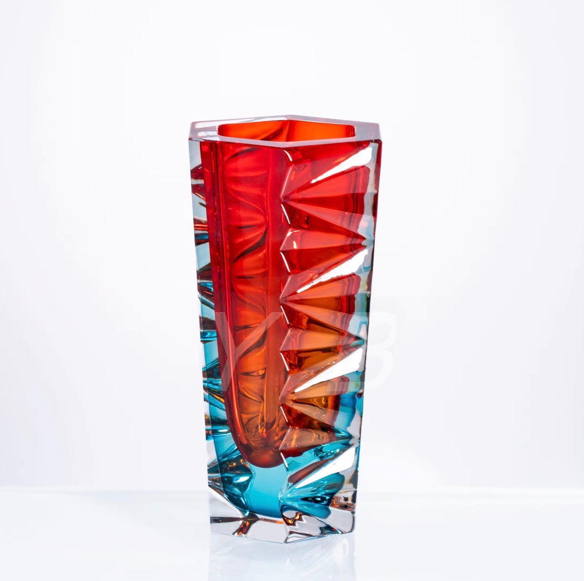 Caspian Sculptural Crystal Glass Vase