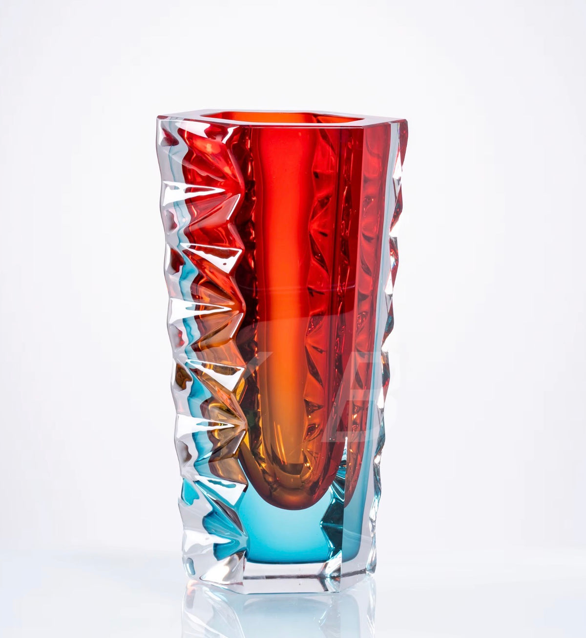 Caspian Sculptural Crystal Glass Vase