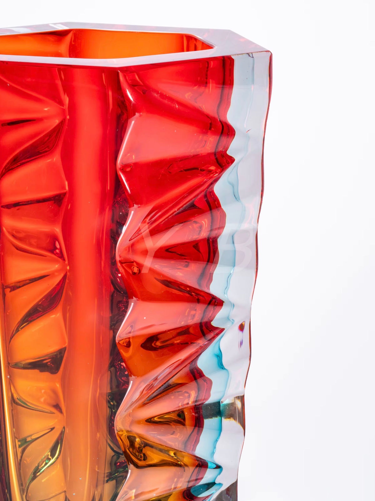 Caspian Sculptural Crystal Glass Vase