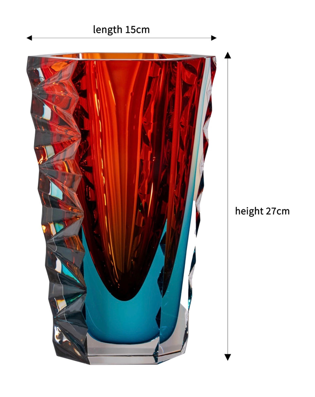 Caspian Sculptural Crystal Glass Vase
