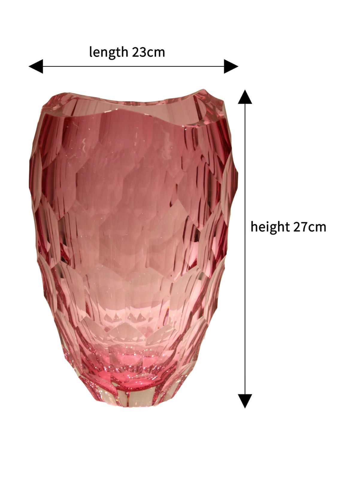 Rosalie Blush Pink Crystal Vase