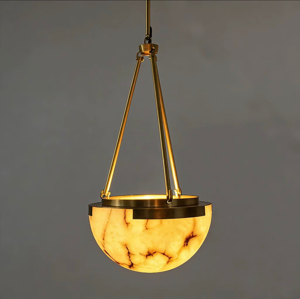 Serafina Alabaster Bowl Pendant Light