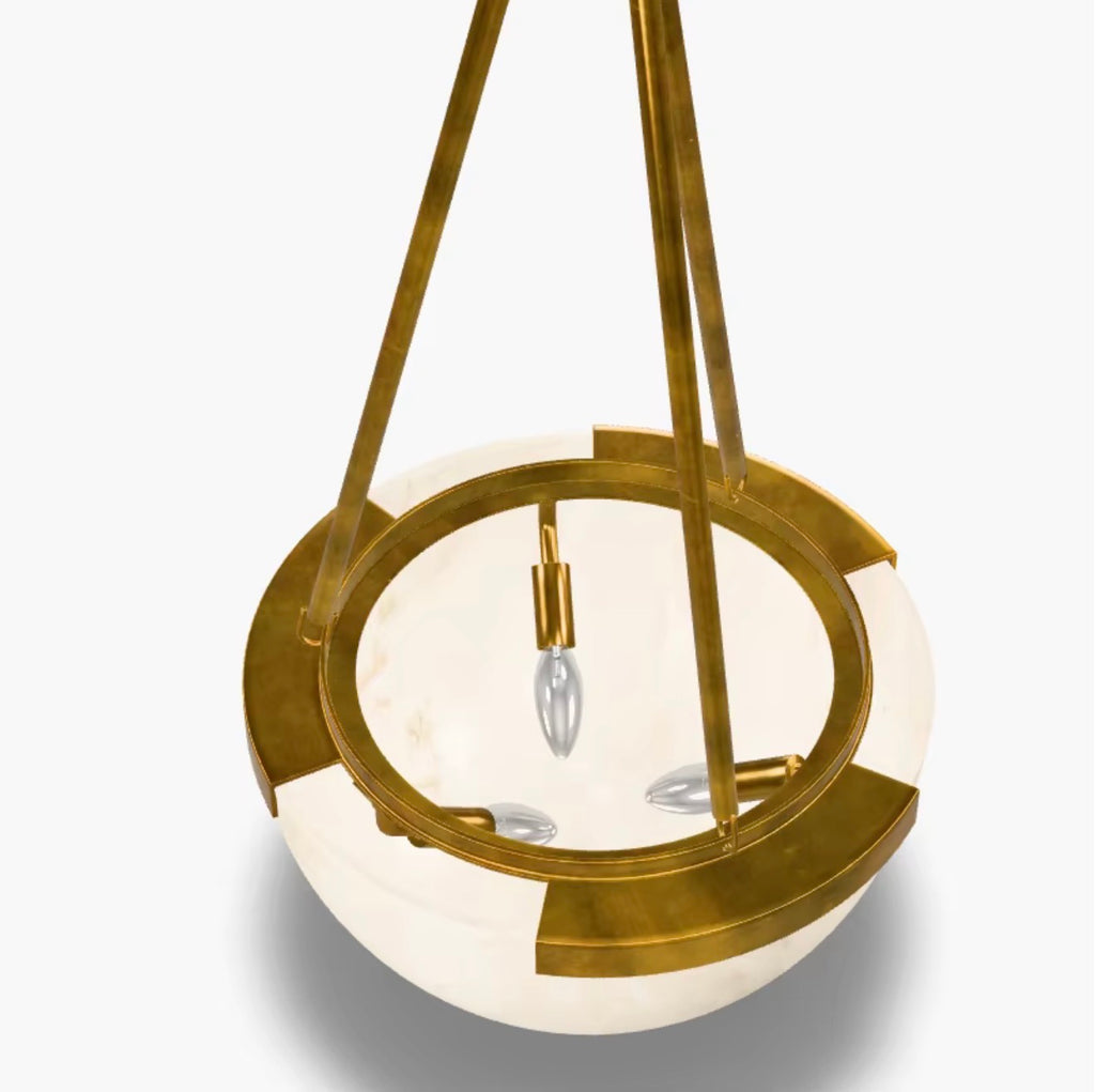 Serafina Alabaster Bowl Pendant Light