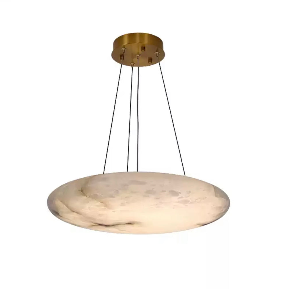 Alessia Sculptural Marble Disc Pendant Light