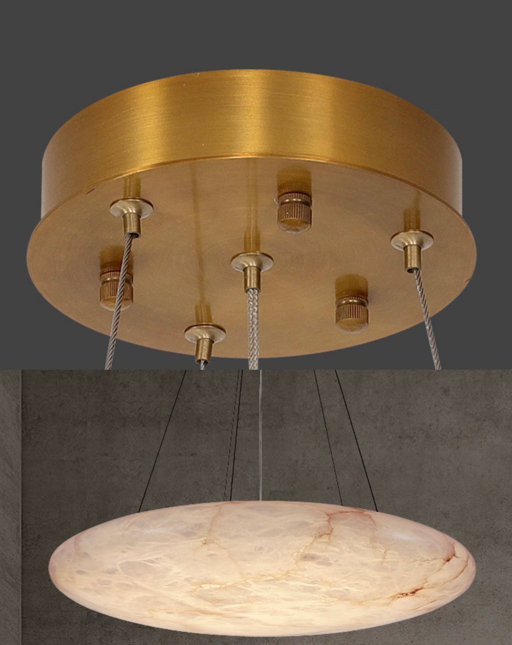 Alessia Sculptural Marble Disc Pendant Light