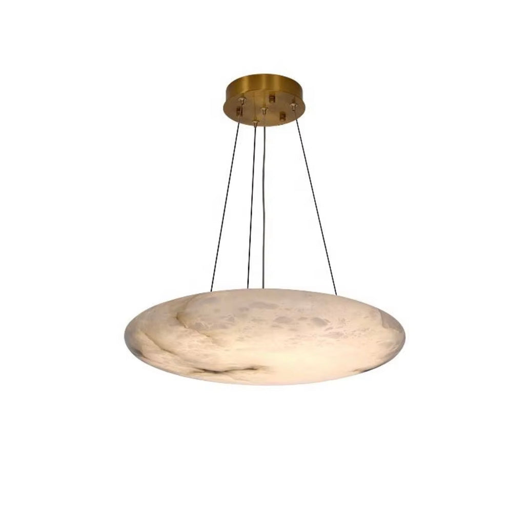 Alessia Sculptural Marble Disc Pendant Light