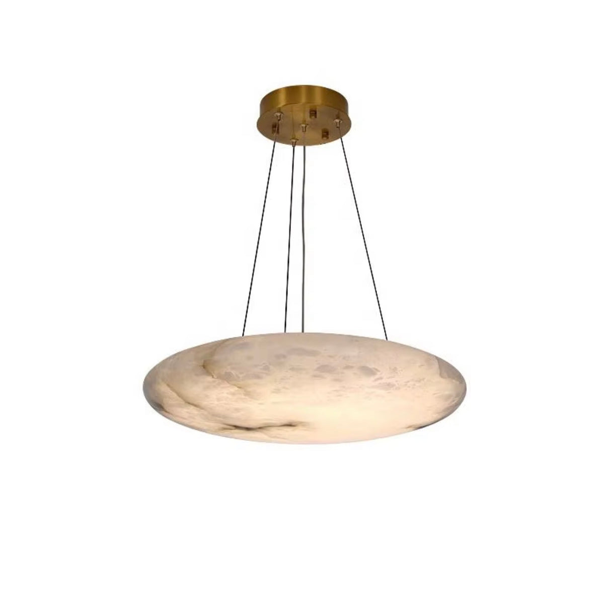 Alessia Sculptural Marble Disc Pendant Light