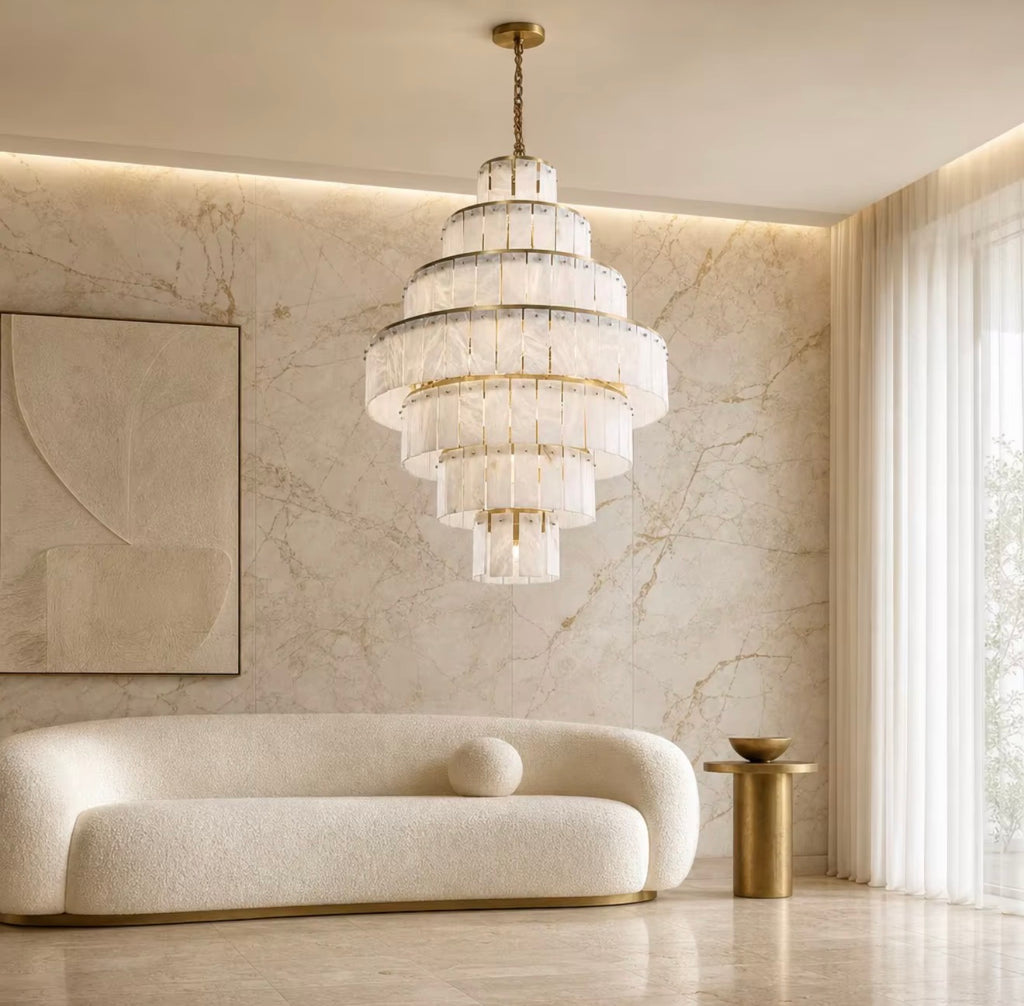 Ottavia Grand Tiered Alabaster Chandelier