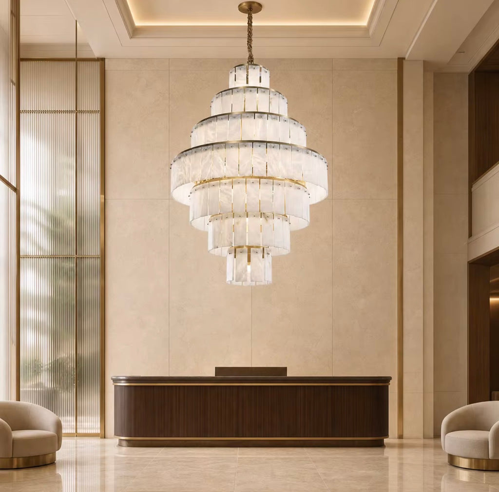 Ottavia Grand Tiered Alabaster Chandelier