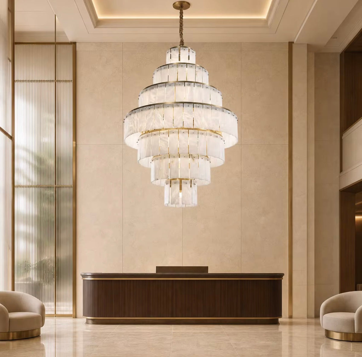 Ottavia Grand Tiered Alabaster Chandelier