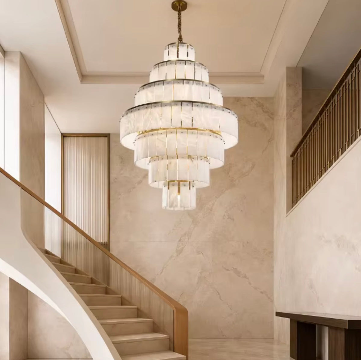 Ottavia Grand Tiered Alabaster Chandelier
