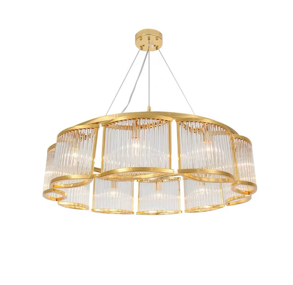 Vittoria Gold Sculptural Crystal Chandelier