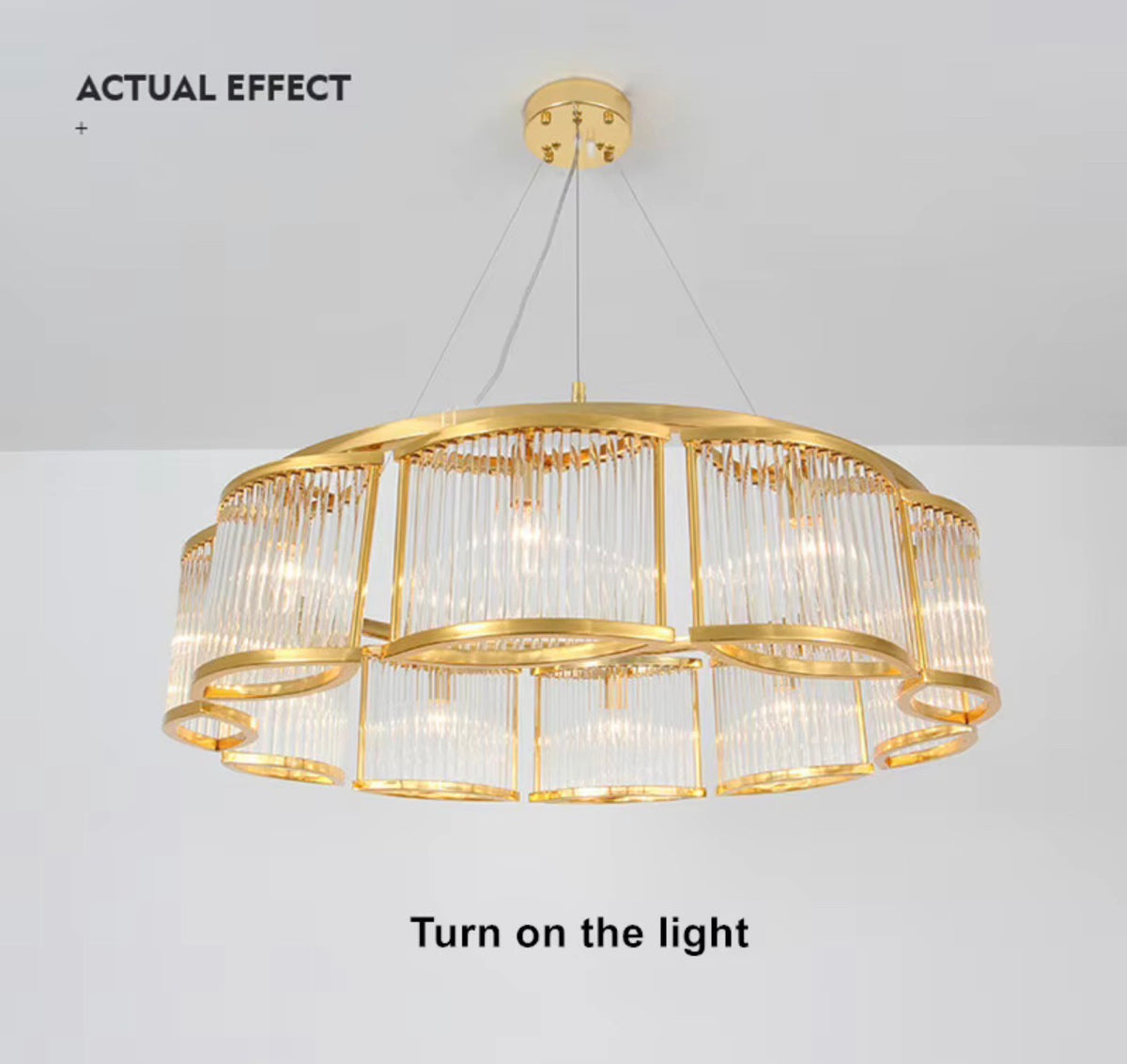Vittoria Gold Sculptural Crystal Chandelier
