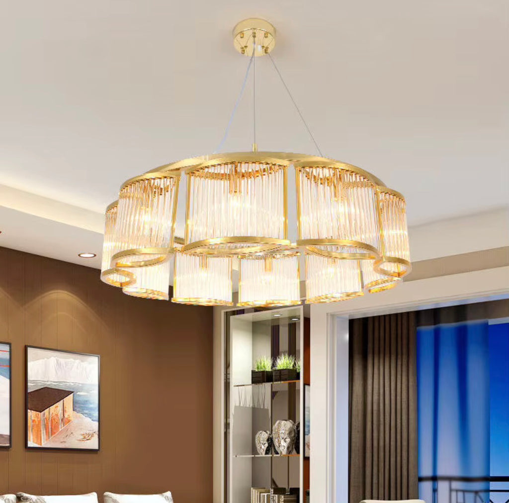 Vittoria Gold Sculptural Crystal Chandelier