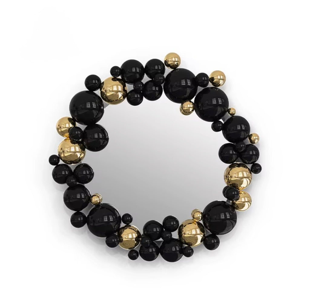 Celestia Black & Gold Sculptural Wall Mirror
