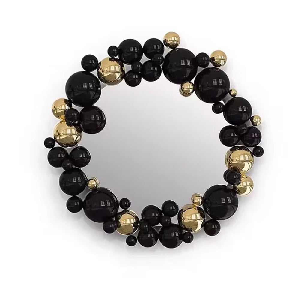 Celestia Black & Gold Sculptural Wall Mirror