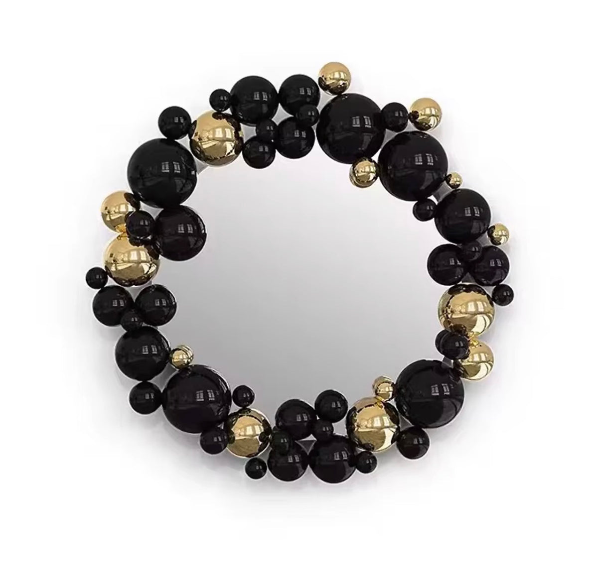 Celestia Black & Gold Sculptural Wall Mirror