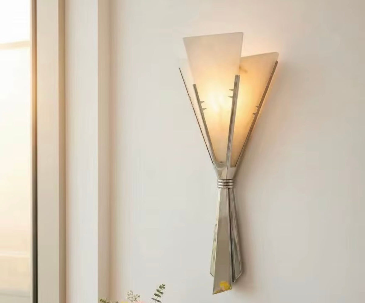 Elena Alabaster Fan Wall Sconce