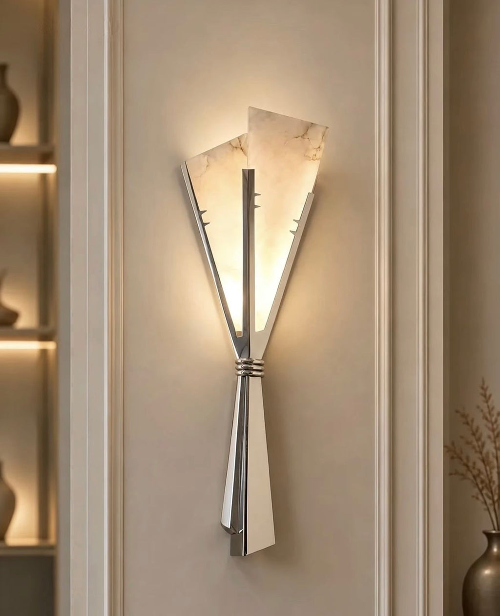 Elena Alabaster Fan Wall Sconce