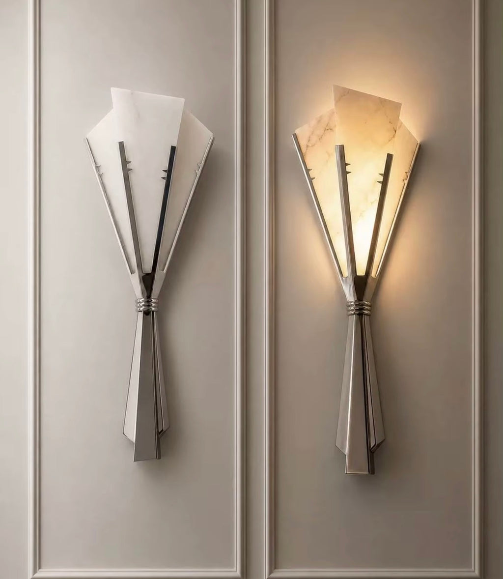 Elena Alabaster Fan Wall Sconce