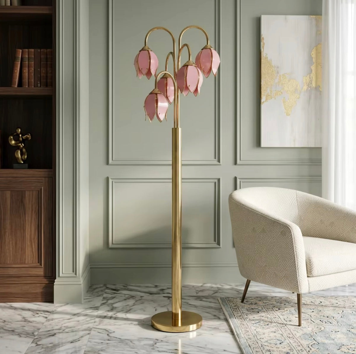 Rosalina Pink Glass Flower Floor Lamp