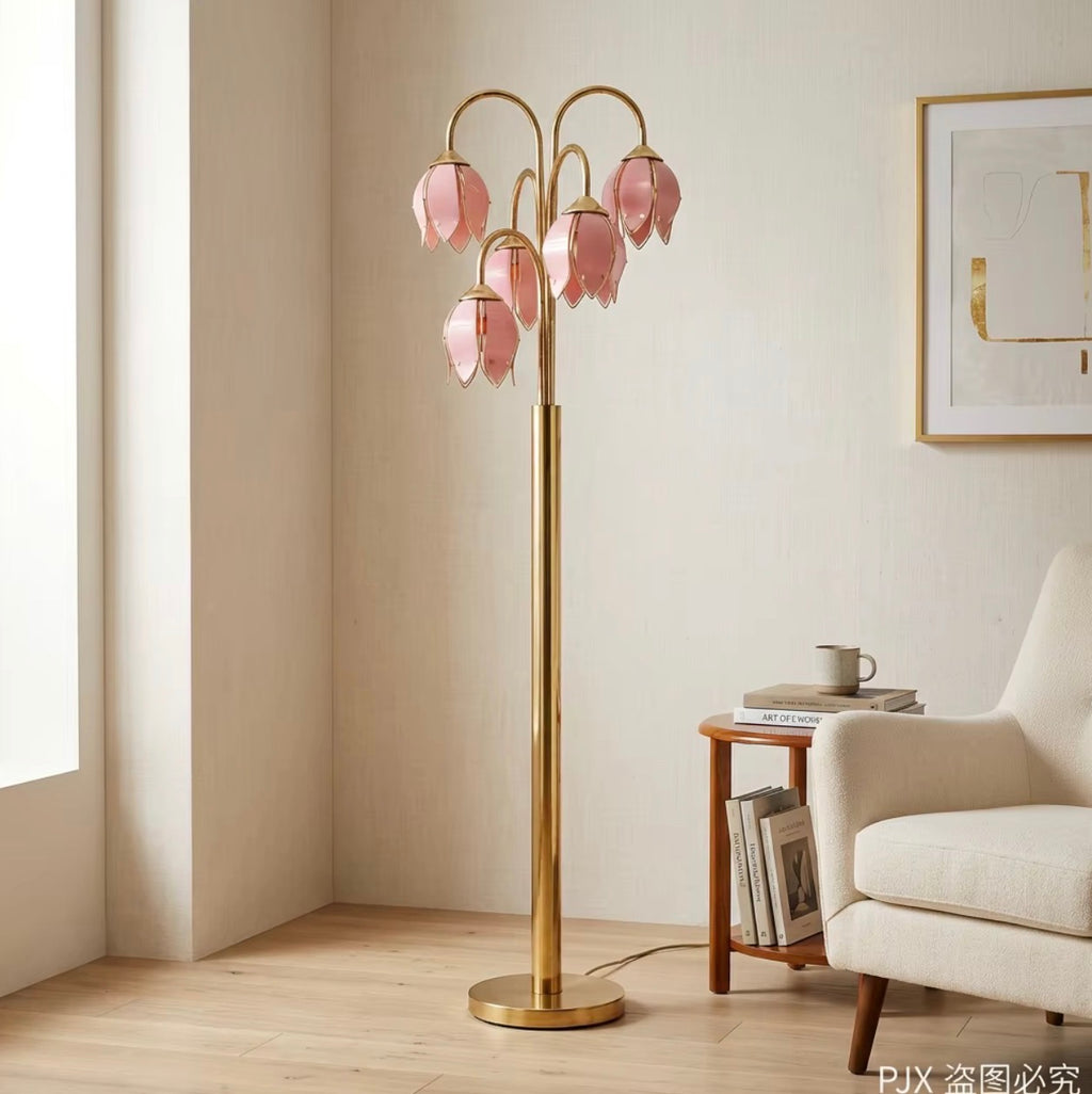 Rosalina Pink Glass Flower Floor Lamp