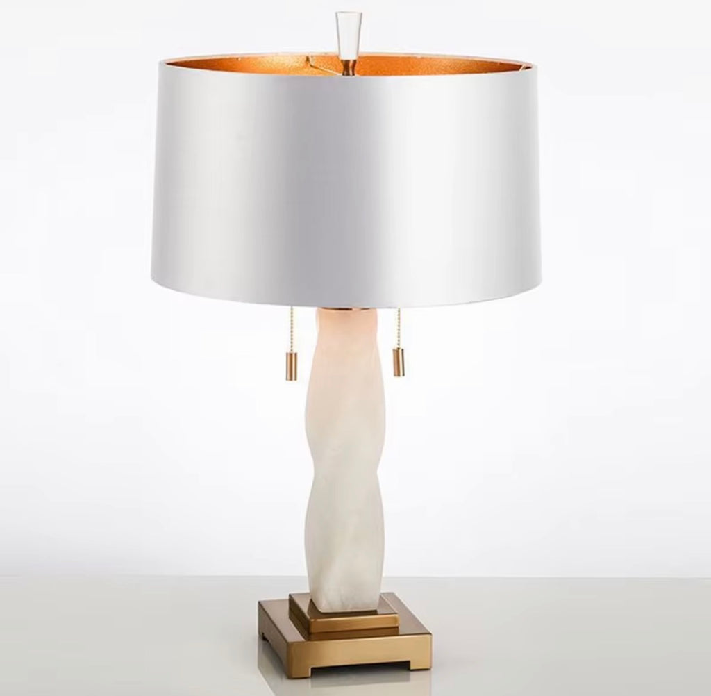 Thalia Twist Alabaster Table Lamp