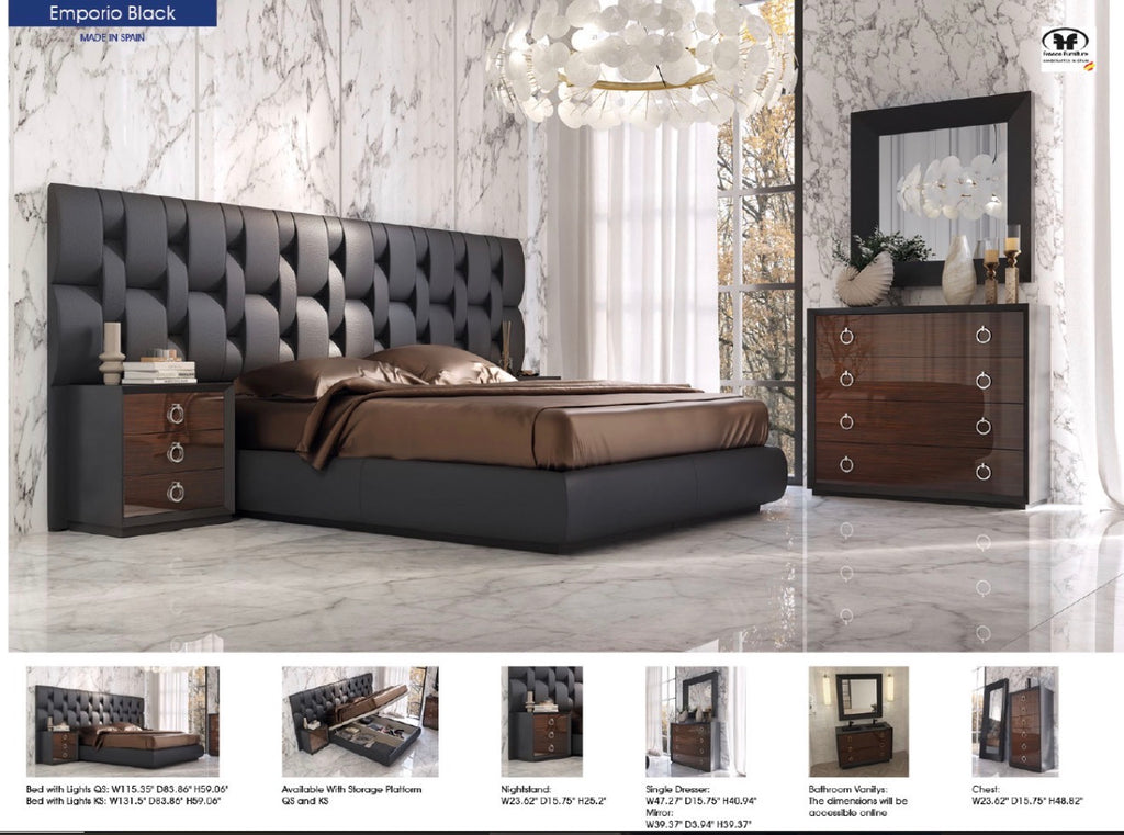 Casa Milano – Emporio Black Bedroom Set | Franco Spain Collection