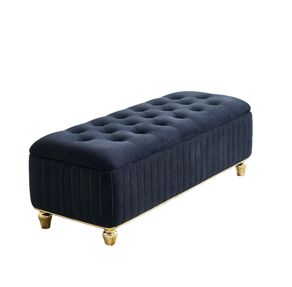 Casa Milano Velvet Ottoman Bench