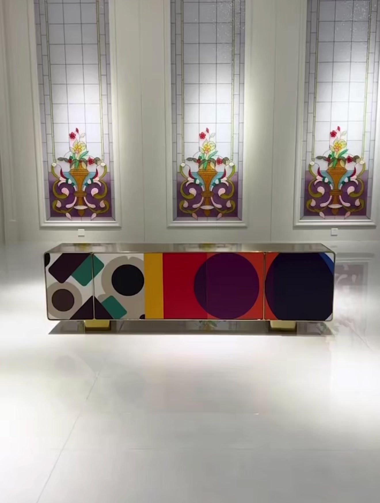 Casa Milano Prism Luxe Designer TV Cabinet – Modern Artistic Solid Wood Console